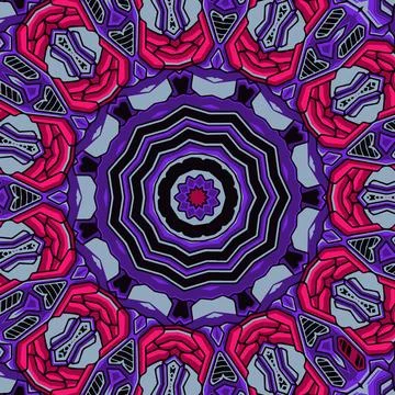 Mandala doodle line decorated background. Abstract geometric tiled vector s.. Stock Illustration