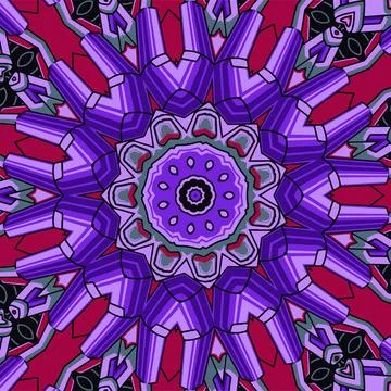 Mandala doodle line decorated background. Abstract geometric tiled vector s.. Stock Illustration