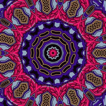 Mandala doodle line decorated background. Abstract geometric tiled vector s.. Stock Illustration