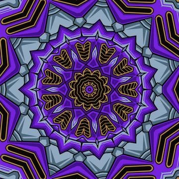 Mandala doodle line decorated background. Abstract geometric tiled vector s.. Stock Illustration