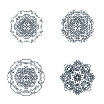 Mandala, east ornament. Set of vector illustration Illustrazione stock