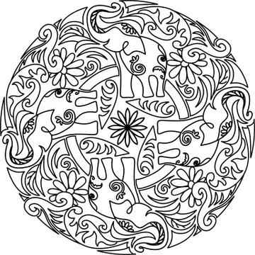 Mandala elephant Stock Illustration