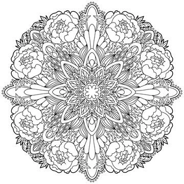 Mandala. Ethnic decorative elements. Islam, Arabic, Indian, ottoman motifs. Illustrazione stock