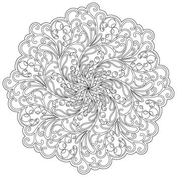 Mandala. Ethnic decorative elements. Islam, Arabic, Indian, ottoman motifs. Illustrazione stock