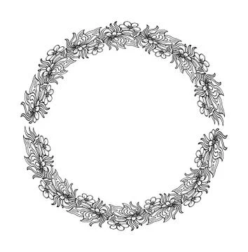 Mandala. Ethnic decorative round element. Hand drawn lacy patterned frame Stock Illustration