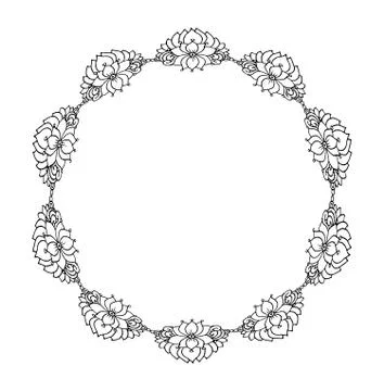 Mandala. Ethnic decorative round element. Hand drawn lacy patterned frame Stock Illustration