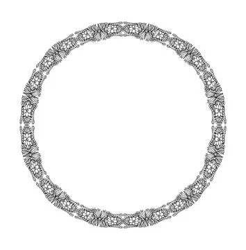 Mandala. Ethnic decorative round element. Hand drawn lacy patterned frame Stock Illustration