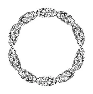 Mandala. Ethnic decorative round element. Hand drawn lacy patterned frame Stock Illustration
