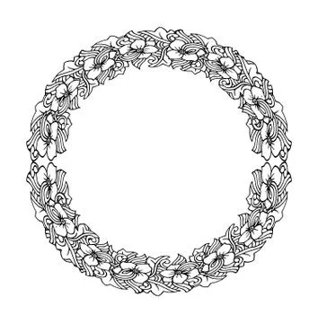 Mandala. Ethnic decorative round element. Hand drawn lacy patterned frame Stock Illustration