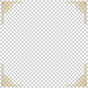 Mandala floral frame and border gold ornament isolated Stock Illustration