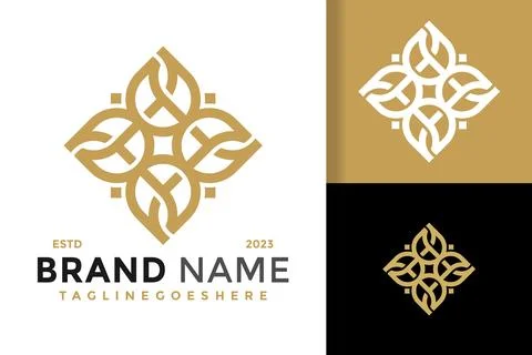 Mandala florish logo design vector symbol icon illustration 스톡 일러스트