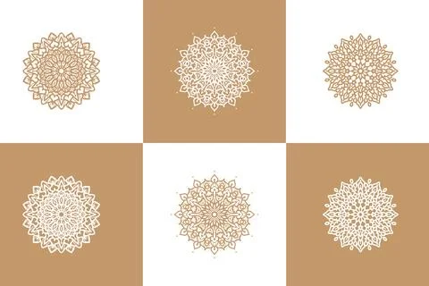 Mandala Flower Art Logo Background Design Stock Illustration