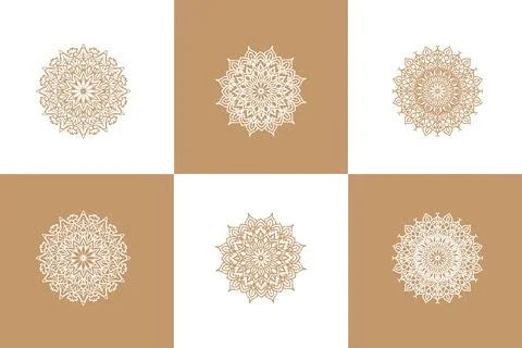 Mandala Flower Art Logo Background Design Stock Illustration