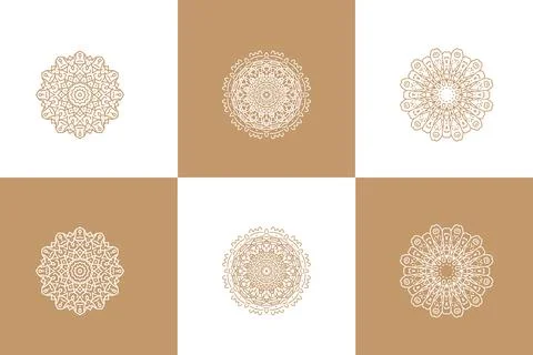 Mandala Flower Art Logo Background Design Stock Illustration