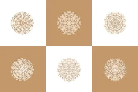 Mandala Flower Art Logo Background Design Stock Illustration