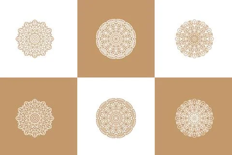 Mandala Flower Art Logo Background Design Stock Illustration