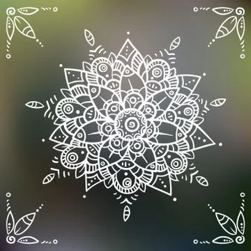 Mandala flower on blured background Stock-Illustration