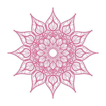  mandala flower coloring  Stock Illustration