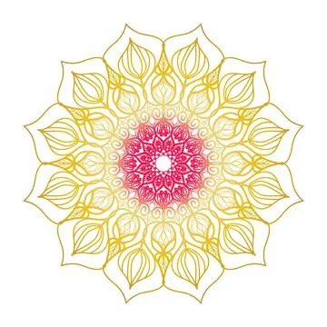  mandala flower coloring  Stock Illustration