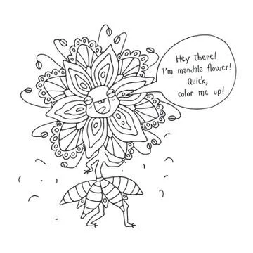 Mandala Flower Coloring Picture Stock Illustration