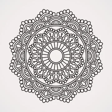 Mandala flower ornamental pattern. suitable for henna, tattoos, photos, col.. Illustrazione stock