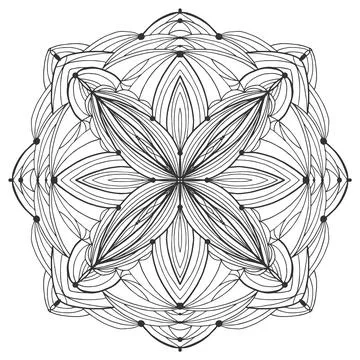 Mandala flower. Pattern coloring book for stress. Illustrazione stock
