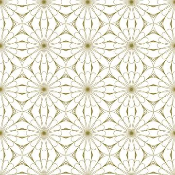 Mandala flower seamless pattern vector. A symmetrical round gold ornament. イラスト素材
