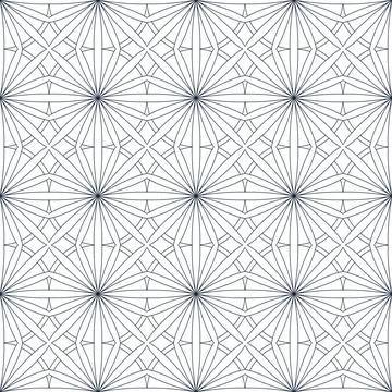 Mandala flower seamless pattern vector. A symmetrical round line ornament. Illustrazione stock