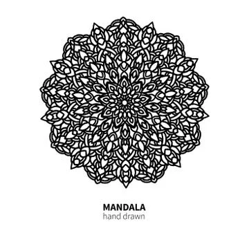 Mandala flower vector drawing. Decorative boho round ornament. イラスト素材