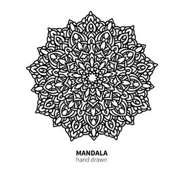 Mandala flower vector drawing. Decorative boho round ornament. Stock Illustration