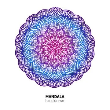 Mandala flower vector drawing. Ethnic colorful decorative element. Stock Illustration