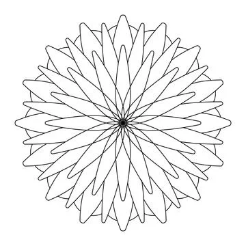 Mandala frame line vector. A symmetrical monochrome round ornament. Illustrazione stock