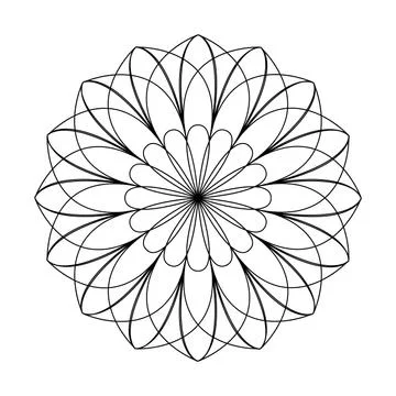 Mandala frame line vector. A symmetrical round ornament. Abstract flower. Stock Illustration