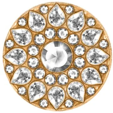 Mandala with gems. Round pattern Stock Illustration