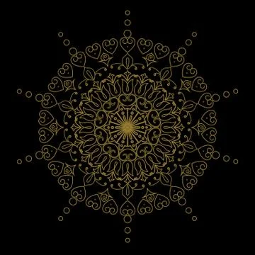 Mandala in gold. Stock Illustration