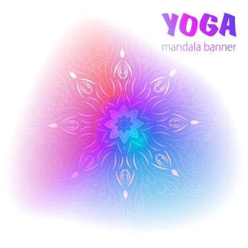 Mandala on gradient background. Round Ornament Pattern. Indian. Arabic, Islam Illustrazione stock