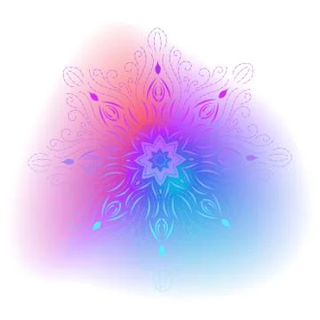 Mandala on gradient background. Round Ornament Pattern. Indian. Arabic, Islam Stock Illustration