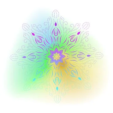 Mandala on gradient background. Round Ornament Pattern. Indian. Arabic, Islam Stock Illustration