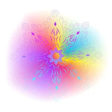 Mandala on gradient background. Round Ornament Pattern. Indian. Arabic, Islam Stock Illustration