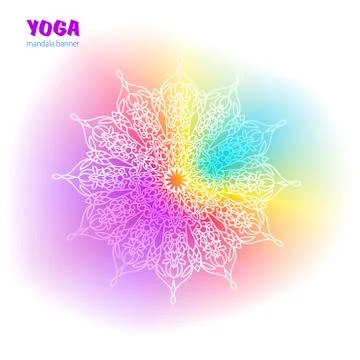 Mandala on gradient background. Round Ornament Pattern. Indian. Arabic, Islam Stock Illustration