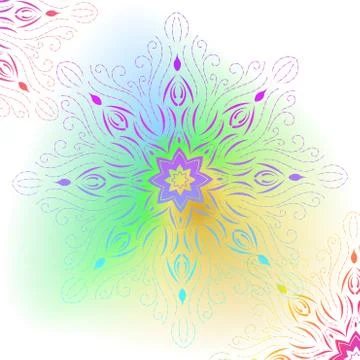 Mandala on gradient background. Round Ornament Pattern. Indian. Arabic, Islam Stock Illustration