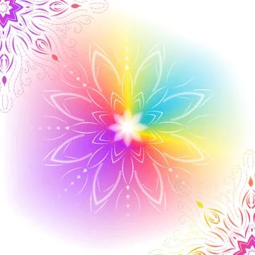Mandala on gradient background. Round Ornament Pattern. Indian. Arabic, Islam Stock Illustration