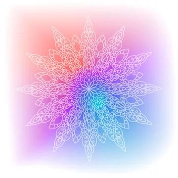 Mandala on gradient background. Round Ornament Pattern. Indian. Arabic, Islam Stock Illustration