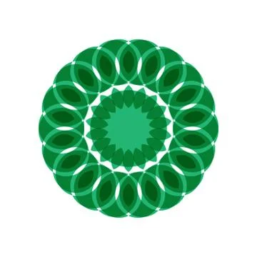 MANDALA GREEN 01 Stock Illustration