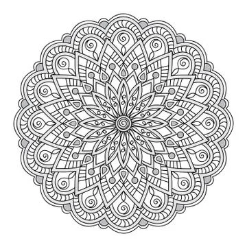 Mandala with hand drawn elements Stock Illustration
