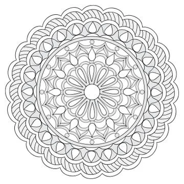 Mandala with hand drawn elements Stock Illustration