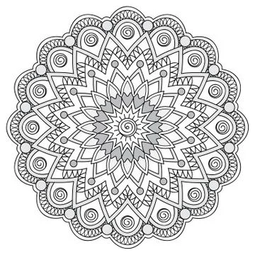 Mandala with hand drawn elements Stock Illustration