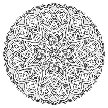 Mandala with hand drawn elements Stock Illustration