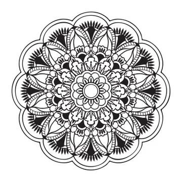 Mandala with hand drawn elements Stock Illustration