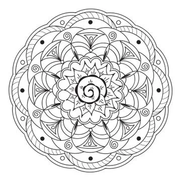 Mandala with hand drawn elements Stock Illustration
